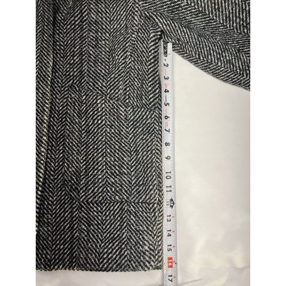 H&M Black and White One Button Blazer- Herringbone Pattern Size 6 - Picture 7 of 12